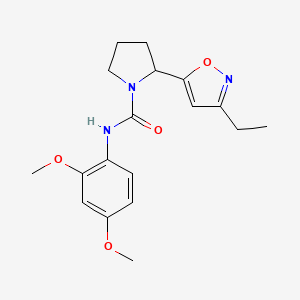 molecular formula C18H23N3O4 B4465835 N-(2,4-dimethoxyphenyl)-2-(3-ethyl-1,2-oxazol-5-yl)pyrrolidine-1-carboxamide 