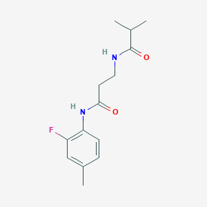 molecular formula C14H19FN2O2 B4465856 N~1~-(2-fluoro-4-methylphenyl)-N~3~-isobutyryl-beta-alaninamide 