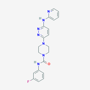 molecular formula C20H20FN7O B4465908 N-(3-fluorophenyl)-4-[6-(2-pyridinylamino)-3-pyridazinyl]-1-piperazinecarboxamide 