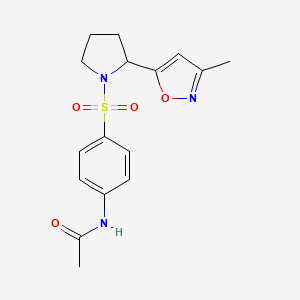 molecular formula C16H19N3O4S B4465953 N-(4-{[2-(3-methyl-5-isoxazolyl)-1-pyrrolidinyl]sulfonyl}phenyl)acetamide 