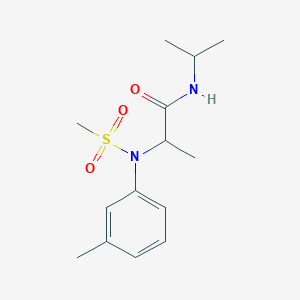 molecular formula C14H22N2O3S B4465975 N~1~-isopropyl-N~2~-(3-methylphenyl)-N~2~-(methylsulfonyl)alaninamide 