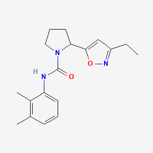 molecular formula C18H23N3O2 B4465996 N-(2,3-dimethylphenyl)-2-(3-ethyl-1,2-oxazol-5-yl)pyrrolidine-1-carboxamide 