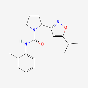molecular formula C18H23N3O2 B4466002 N-(2-Methylphenyl)-2-[5-(propan-2-YL)-1,2-oxazol-3-YL]pyrrolidine-1-carboxamide 