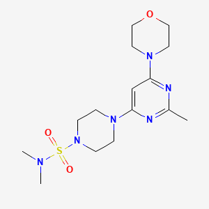 molecular formula C15H26N6O3S B4466046 N,N-dimethyl-4-[2-methyl-6-(4-morpholinyl)-4-pyrimidinyl]-1-piperazinesulfonamide 