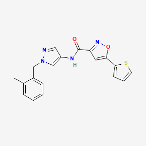molecular formula C19H16N4O2S B4466080 N-[1-(2-methylbenzyl)-1H-pyrazol-4-yl]-5-(2-thienyl)-3-isoxazolecarboxamide 