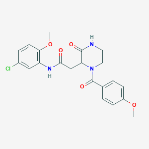 molecular formula C21H22ClN3O5 B4466102 N-(5-chloro-2-methoxyphenyl)-2-[1-(4-methoxybenzoyl)-3-oxopiperazin-2-yl]acetamide 