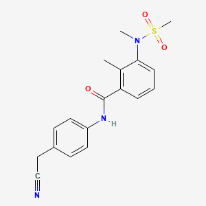 molecular formula C18H19N3O3S B4466150 N-[4-(cyanomethyl)phenyl]-2-methyl-3-[methyl(methylsulfonyl)amino]benzamide 
