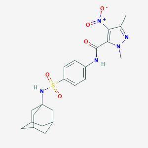 molecular formula C22H27N5O5S B446616 N-{4-[(1-ADAMANTYLAMINO)SULFONYL]PHENYL}-1,3-DIMETHYL-4-NITRO-1H-PYRAZOLE-5-CARBOXAMIDE 