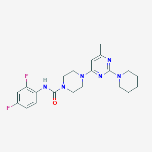 molecular formula C21H26F2N6O B4466188 N-(2,4-difluorophenyl)-4-[6-methyl-2-(1-piperidinyl)-4-pyrimidinyl]-1-piperazinecarboxamide 