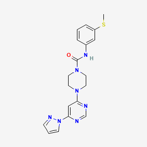 molecular formula C19H21N7OS B4466230 N-[3-(methylthio)phenyl]-4-[6-(1H-pyrazol-1-yl)-4-pyrimidinyl]-1-piperazinecarboxamide 