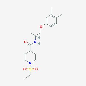 molecular formula C19H30N2O4S B4466245 N-[1-(3,4-DIMETHYLPHENOXY)PROPAN-2-YL]-1-(ETHANESULFONYL)PIPERIDINE-4-CARBOXAMIDE 