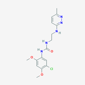 molecular formula C16H20ClN5O3 B4466275 N-(5-chloro-2,4-dimethoxyphenyl)-N'-{2-[(6-methyl-3-pyridazinyl)amino]ethyl}urea 