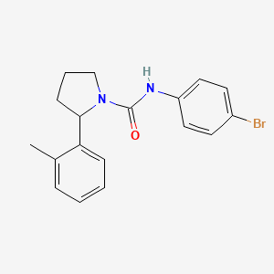 molecular formula C18H19BrN2O B4466337 N-(4-bromophenyl)-2-(2-methylphenyl)-1-pyrrolidinecarboxamide 