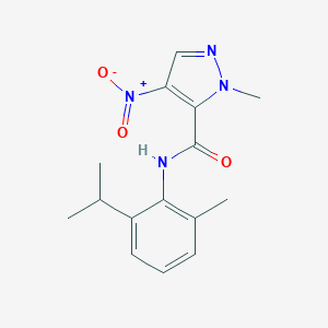 molecular formula C15H18N4O3 B446636 N-(2-ISOPROPYL-6-METHYLPHENYL)-1-METHYL-4-NITRO-1H-PYRAZOLE-5-CARBOXAMIDE 