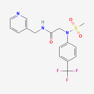 molecular formula C16H16F3N3O3S B4466384 N~2~-(methylsulfonyl)-N~1~-(3-pyridinylmethyl)-N~2~-[4-(trifluoromethyl)phenyl]glycinamide 