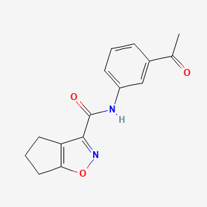 molecular formula C15H14N2O3 B4466399 N-(3-acetylphenyl)-5,6-dihydro-4H-cyclopenta[d]isoxazole-3-carboxamide 