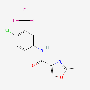 molecular formula C12H8ClF3N2O2 B4466407 N-[4-chloro-3-(trifluoromethyl)phenyl]-2-methyl-1,3-oxazole-4-carboxamide 