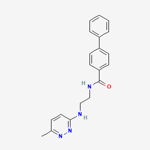 molecular formula C20H20N4O B4466435 N-{2-[(6-methyl-3-pyridazinyl)amino]ethyl}-4-biphenylcarboxamide 