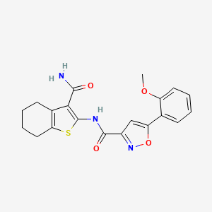 molecular formula C20H19N3O4S B4466455 N-[3-(aminocarbonyl)-4,5,6,7-tetrahydro-1-benzothien-2-yl]-5-(2-methoxyphenyl)-3-isoxazolecarboxamide 