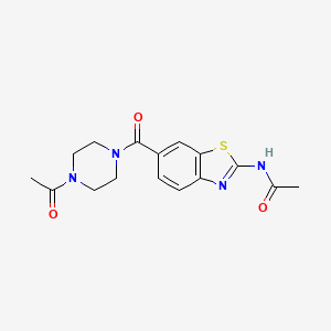 molecular formula C16H18N4O3S B4466462 N~1~-{6-[(4-acetylpiperazino)carbonyl]-1,3-benzothiazol-2-yl}acetamide 