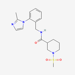 molecular formula C18H24N4O3S B4466476 N-[2-(2-methyl-1H-imidazol-1-yl)benzyl]-1-(methylsulfonyl)-3-piperidinecarboxamide 