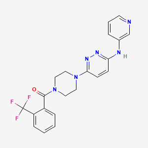 molecular formula C21H19F3N6O B4466489 N-3-pyridinyl-6-{4-[2-(trifluoromethyl)benzoyl]-1-piperazinyl}-3-pyridazinamine 