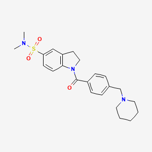 molecular formula C23H29N3O3S B4466495 N,N-DIMETHYL-1-{4-[(PIPERIDIN-1-YL)METHYL]BENZOYL}-2,3-DIHYDRO-1H-INDOLE-5-SULFONAMIDE 