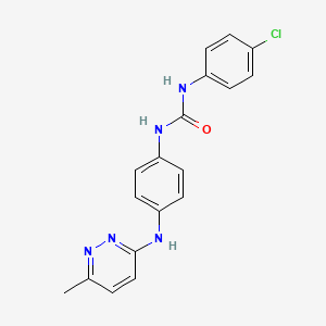 molecular formula C18H16ClN5O B4466537 N-(4-chlorophenyl)-N'-{4-[(6-methyl-3-pyridazinyl)amino]phenyl}urea 