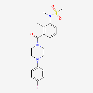 molecular formula C20H24FN3O3S B4466551 N-{3-[4-(4-FLUOROPHENYL)PIPERAZINE-1-CARBONYL]-2-METHYLPHENYL}-N-METHYLMETHANESULFONAMIDE 