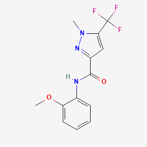 molecular formula C13H12F3N3O2 B4466581 N-(2-methoxyphenyl)-1-methyl-5-(trifluoromethyl)-1H-pyrazole-3-carboxamide 