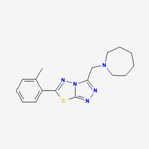 molecular formula C17H21N5S B4466591 3-(Azepan-1-ylmethyl)-6-(2-methylphenyl)[1,2,4]triazolo[3,4-b][1,3,4]thiadiazole 