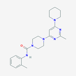 molecular formula C22H30N6O B4466628 N-(2-methylphenyl)-4-[2-methyl-6-(1-piperidinyl)-4-pyrimidinyl]-1-piperazinecarboxamide 