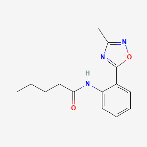 molecular formula C14H17N3O2 B4466640 N-[2-(3-methyl-1,2,4-oxadiazol-5-yl)phenyl]pentanamide 