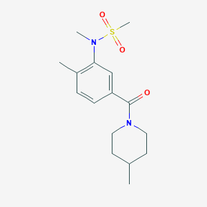 molecular formula C16H24N2O3S B4466662 N-methyl-N-[2-methyl-5-(4-methylpiperidine-1-carbonyl)phenyl]methanesulfonamide 