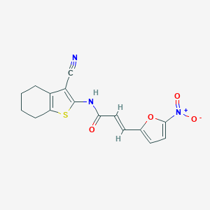 molecular formula C16H13N3O4S B446668 N-(3-cyano-4,5,6,7-tetrahydro-1-benzothien-2-yl)-3-{5-nitro-2-furyl}acrylamide 