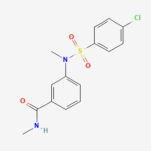 molecular formula C15H15ClN2O3S B4466692 N-METHYL-3-(N-METHYL4-CHLOROBENZENESULFONAMIDO)BENZAMIDE 