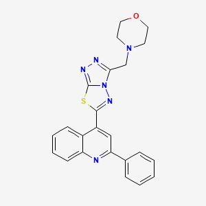 molecular formula C23H20N6OS B4466702 4-[3-(Morpholin-4-ylmethyl)[1,2,4]triazolo[3,4-b][1,3,4]thiadiazol-6-yl]-2-phenylquinoline 