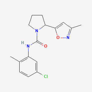 molecular formula C16H18ClN3O2 B4466704 N-(5-chloro-2-methylphenyl)-2-(3-methyl-1,2-oxazol-5-yl)pyrrolidine-1-carboxamide 