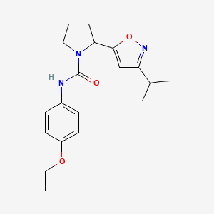 molecular formula C19H25N3O3 B4466734 N-(4-Ethoxyphenyl)-2-[3-(propan-2-YL)-1,2-oxazol-5-YL]pyrrolidine-1-carboxamide 
