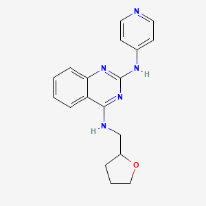 molecular formula C18H19N5O B4466735 N~2~-4-pyridinyl-N~4~-(tetrahydro-2-furanylmethyl)-2,4-quinazolinediamine 