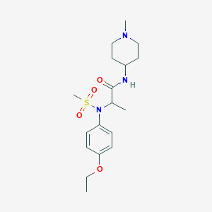 molecular formula C18H29N3O4S B4466745 N~2~-(4-ethoxyphenyl)-N~1~-(1-methyl-4-piperidinyl)-N~2~-(methylsulfonyl)alaninamide 