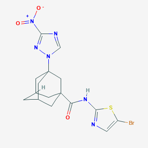 molecular formula C16H17BrN6O3S B446676 N-(5-BROMO-1,3-THIAZOL-2-YL)-3-(3-NITRO-1H-1,2,4-TRIAZOL-1-YL)-1-ADAMANTANECARBOXAMIDE 