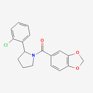 molecular formula C18H16ClNO3 B4466778 1-(1,3-benzodioxol-5-ylcarbonyl)-2-(2-chlorophenyl)pyrrolidine 