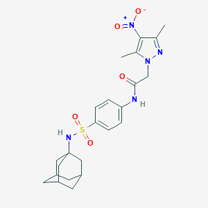 molecular formula C23H29N5O5S B446679 N-{4-[(1-ADAMANTYLAMINO)SULFONYL]PHENYL}-2-(3,5-DIMETHYL-4-NITRO-1H-PYRAZOL-1-YL)ACETAMIDE 