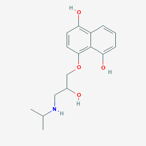 molecular formula C16H21NO4 B044668 1,5-Naphthalenediol, 4-(2-hydroxy-3-((1-methylethyl)amino)propoxy)- CAS No. 114662-00-9