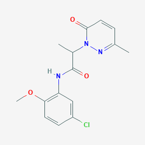 molecular formula C15H16ClN3O3 B4466849 N-(5-chloro-2-methoxyphenyl)-2-(3-methyl-6-oxopyridazin-1(6H)-yl)propanamide 