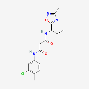 molecular formula C16H19ClN4O3 B4466861 N-(3-chloro-4-methylphenyl)-N'-[1-(3-methyl-1,2,4-oxadiazol-5-yl)propyl]malonamide 
