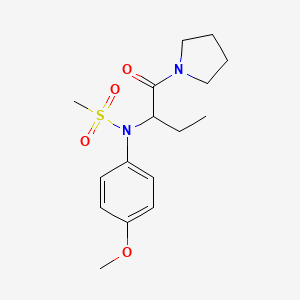 molecular formula C16H24N2O4S B4466913 N-(4-methoxyphenyl)-N-[1-(1-pyrrolidinylcarbonyl)propyl]methanesulfonamide 