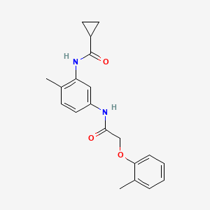 molecular formula C20H22N2O3 B4466954 N-(2-methyl-5-{[(2-methylphenoxy)acetyl]amino}phenyl)cyclopropanecarboxamide 