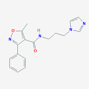 molecular formula C17H18N4O2 B446697 N-[3-(1H-imidazol-1-yl)propyl]-5-methyl-3-phenyl-1,2-oxazole-4-carboxamide 